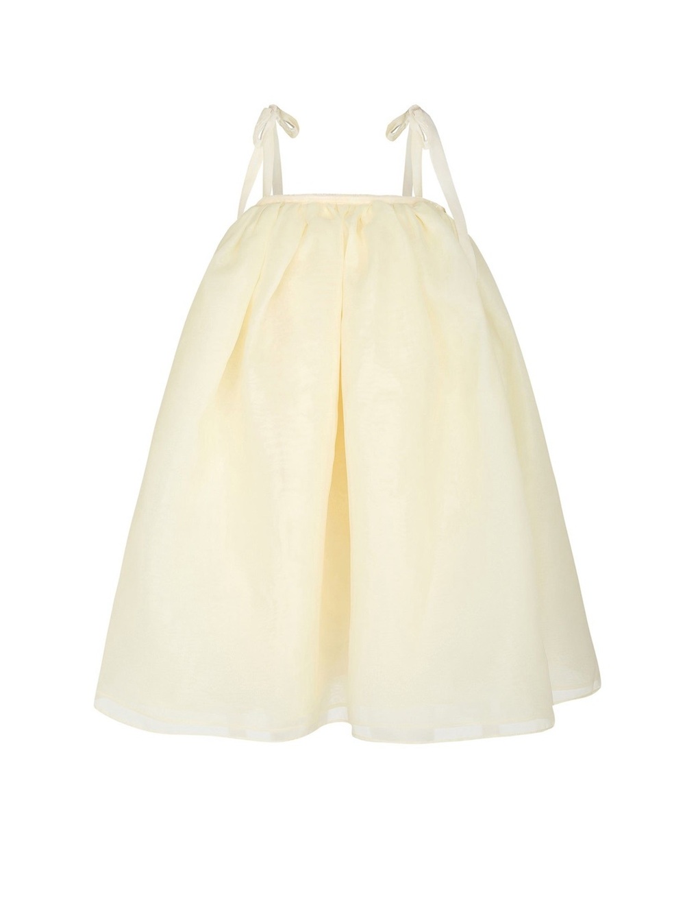 Selkie Pale Yellow Tie-Shoulder Midi Dress